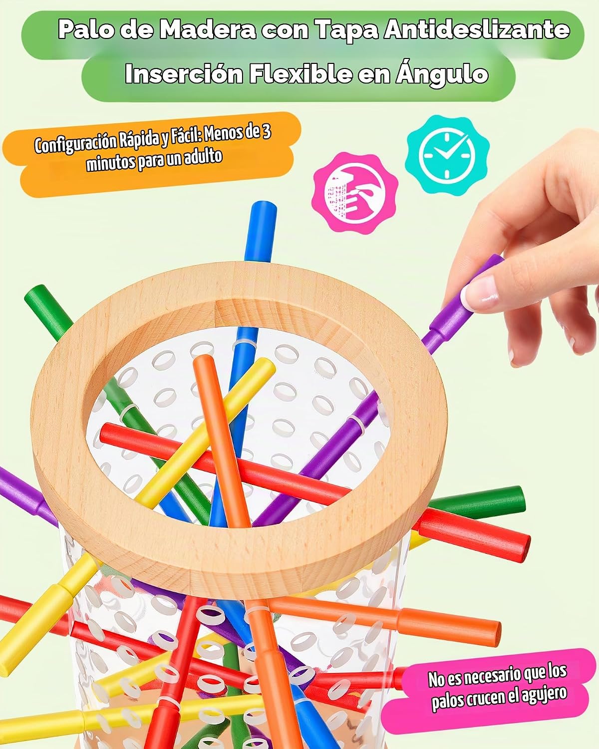 Montessori - Juegos de mesa de madera para niños de 4 a 8 años, 42...
