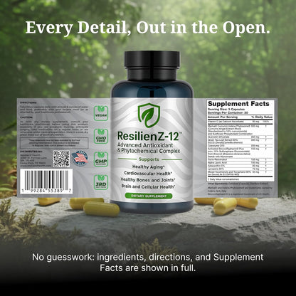 ResilienZ -12 \u2014 Pila de suplementos de longevidad | Fórmula de...