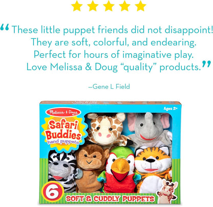 Melissa &amp; Doug Safari Buddies - Marionetas de mano, juego de 6...
