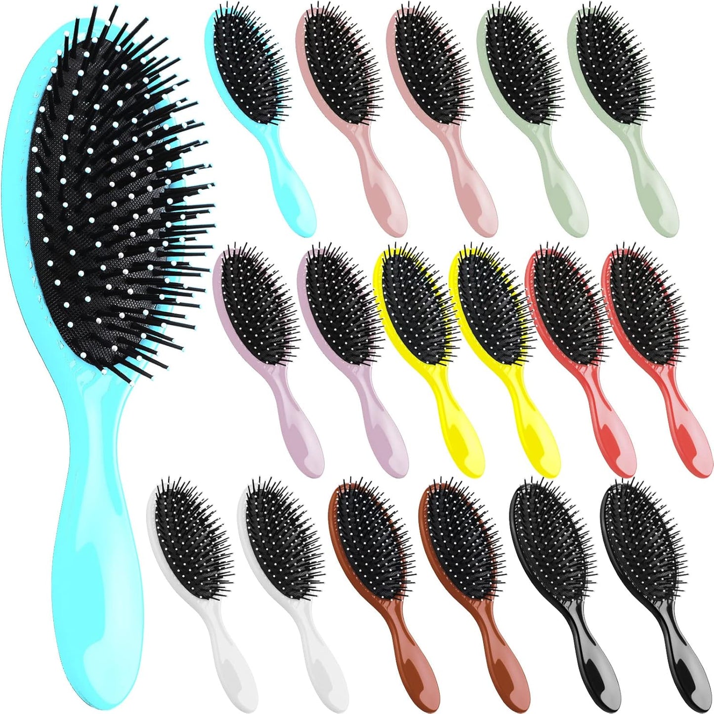 Eaasty 18 piezas de cepillo de pelo a granel cepillo de desenredar húmedo cepillo de pelo seco desenredante con cerdas suaves que se desliza a través de los enredos con facilidad regalo de boda dama de honor a granel para mujeres