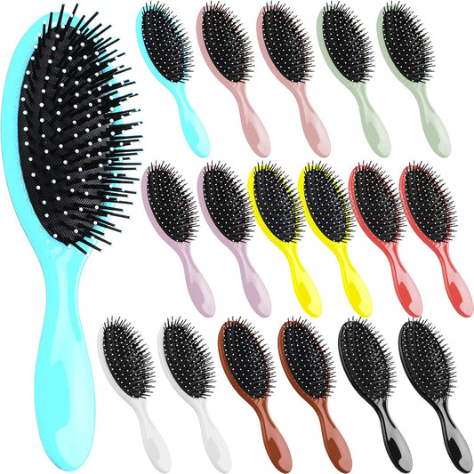 Eaasty 18 piezas de cepillo de pelo a granel cepillo de desenredar húmedo cepillo de pelo seco desenredante con cerdas suaves que se desliza a través de los enredos con facilidad regalo de boda dama de honor a granel para mujeres