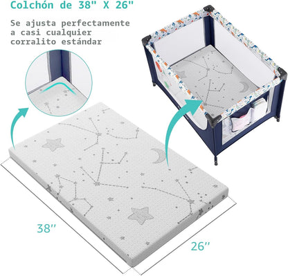 YENING Pack and Play - Cubrecolchón Baby Pack N Play Colchones para...