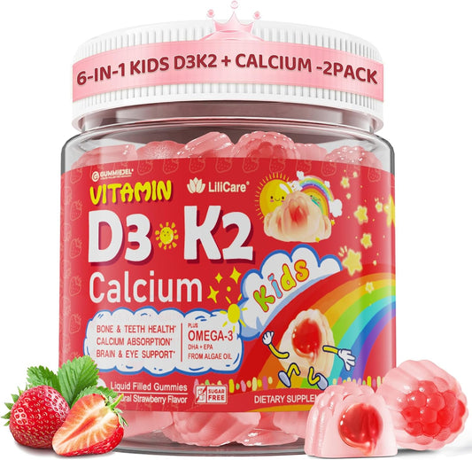 Gomas rellenas de líquido con vitamina D3 K2 + calcio para niños y...