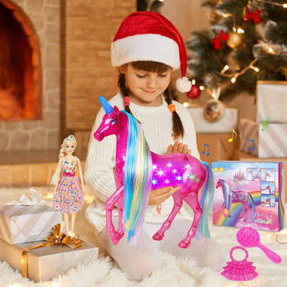BETTINA Juego de muñecas grandes de unicornio y princesa con luces...