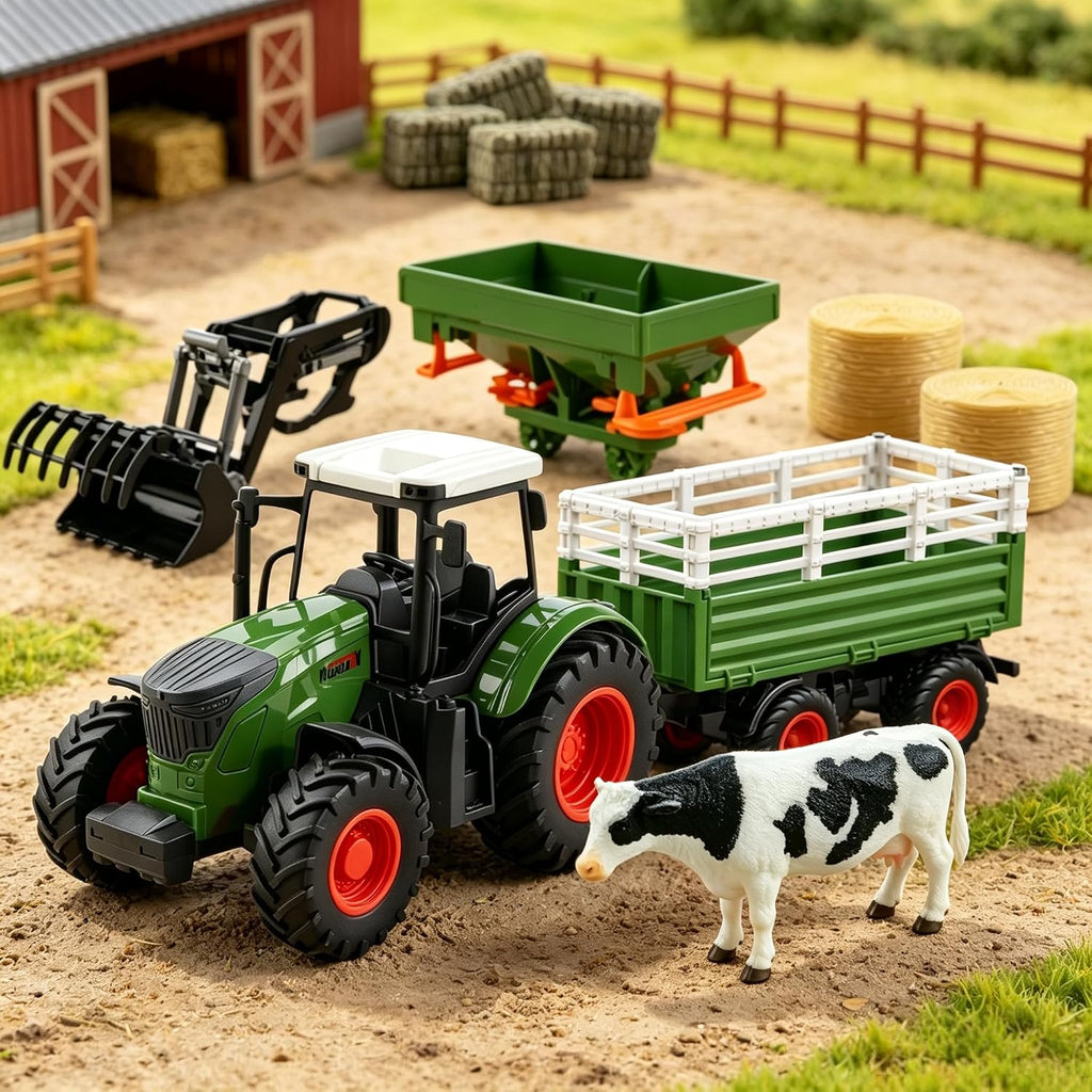 Peagprav Juguetes de Granja Tractor con Remolque - Juego de Tractor...