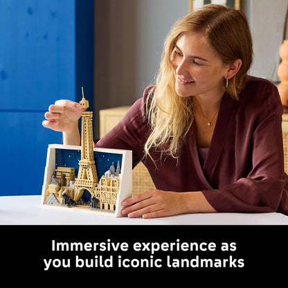 LEGO Architecture París – Juego de construcción de la Ciudad del Amor para adultos - Decoración DIY para oficina o dormitorio para mujeres y hombres, edades 18+ - Estructura ensamblable para colgar o
