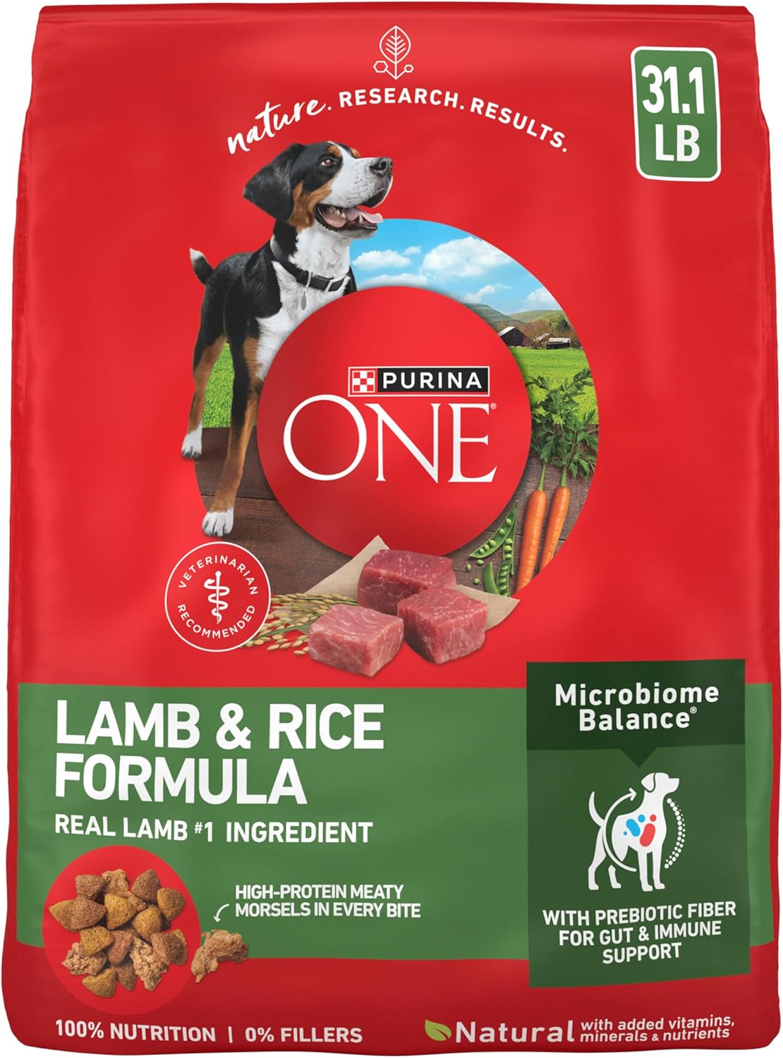 Purina ONE Comida seca para perros con fórmula de cordero y arroz,...