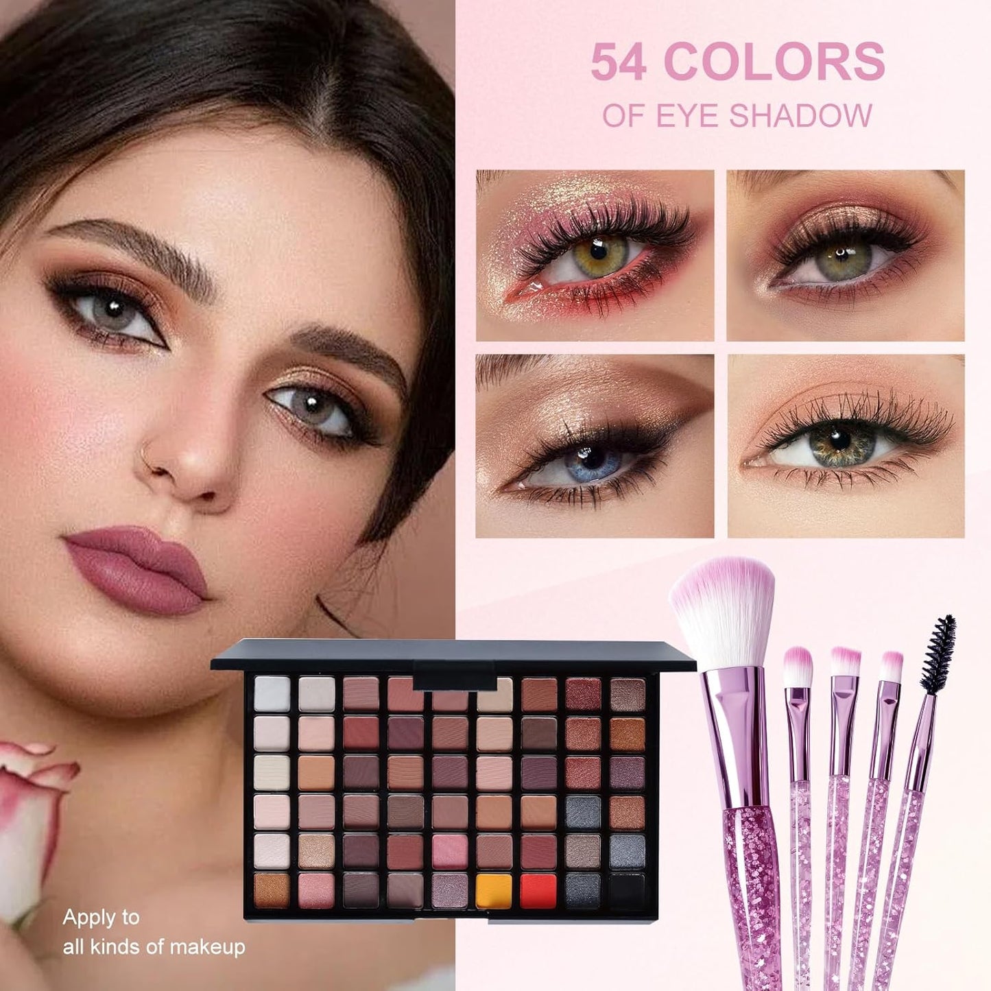 Kit completo de maquillaje para niñas, adolescentes, mujeres, kit de maquillaje para adolescentes, juegos de maquillaje para principiantes, juego de regalo de maquillaje de Navidad, kits de maquillaje