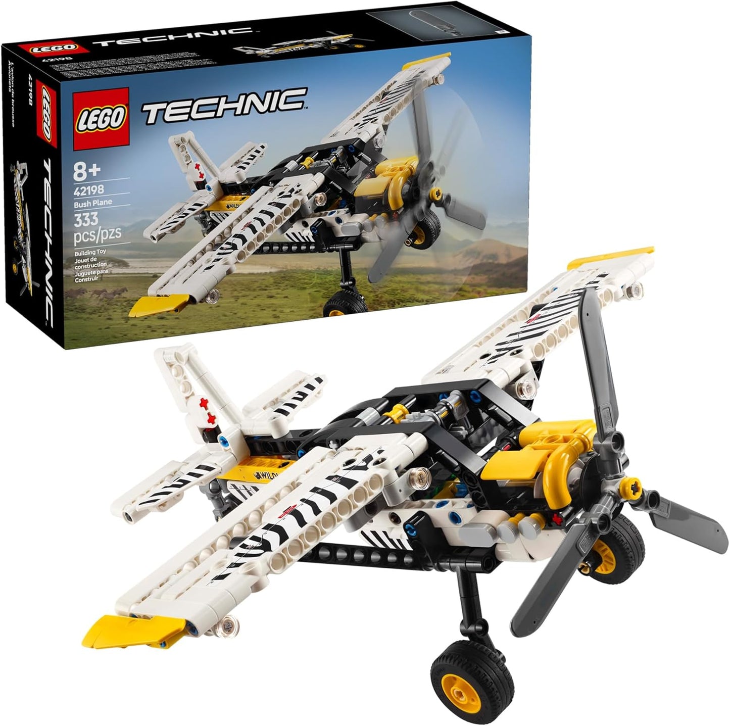 Avión de juguete LEGO Technic - Avión de juguete para construir para niños, niños y niñas, a partir de 8 años - Juego de avión modelo con hélice giratoria, motor de pistón de 4 cilindros y más - 42198