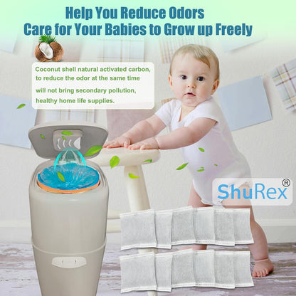 ShuRex Paquete de 12 filtros de carbono para pañales Playtex Diaper...