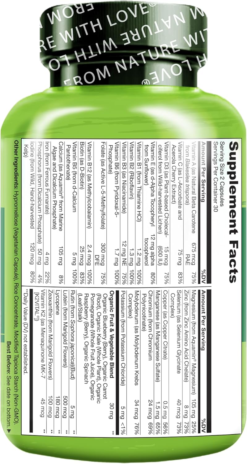 NATURELO Multivitaminas para Adolescentes Niñas\/Niños, 60 Cápsulas...