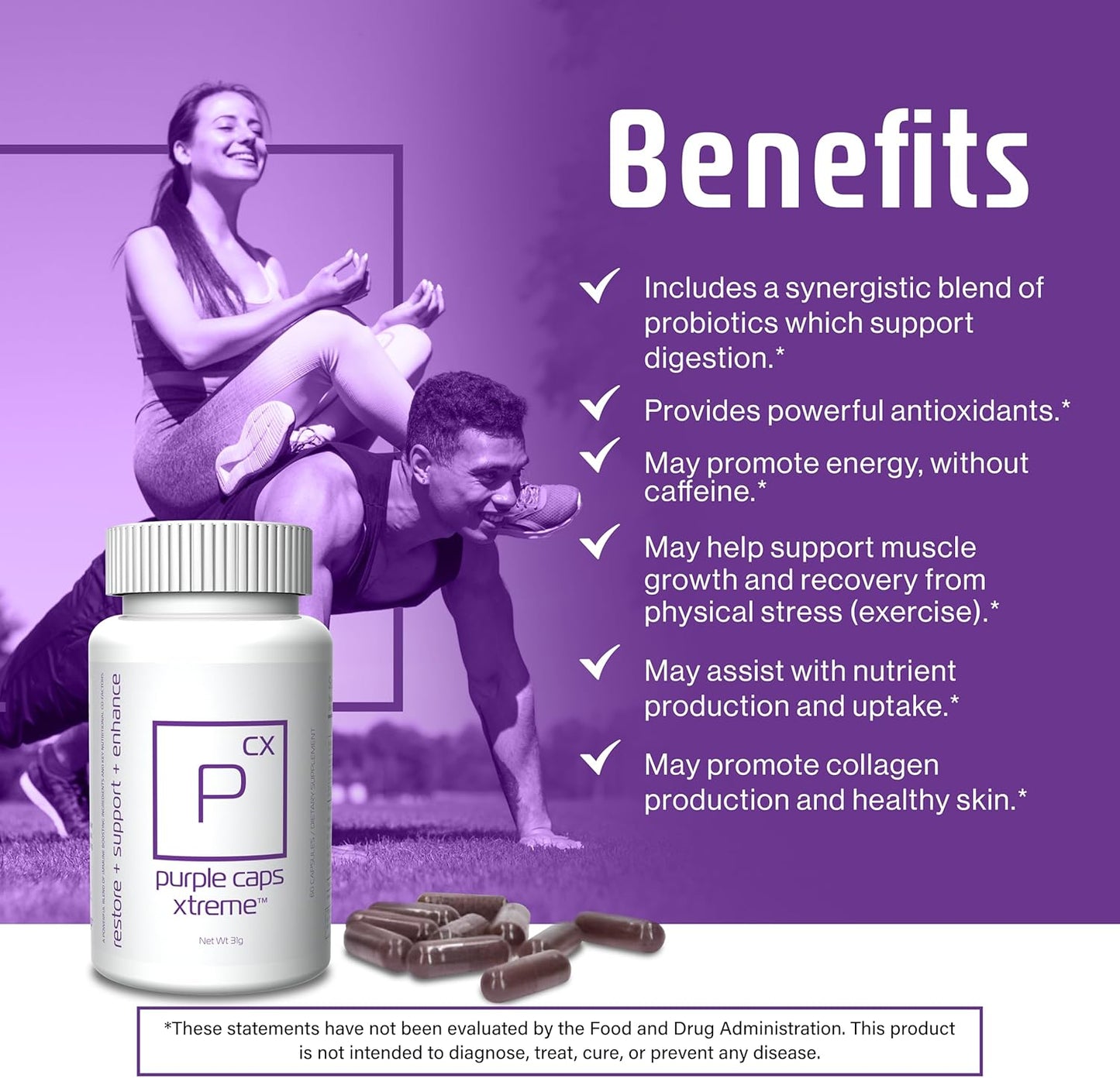 Global Purple Caps Xtreme - Suplemento con vitaminas y minerales de...