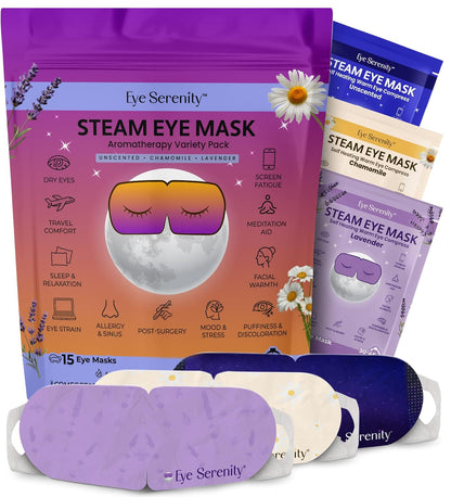 Lure Essentials Máscara de ojos de vapor, máscara de ojos calentada...