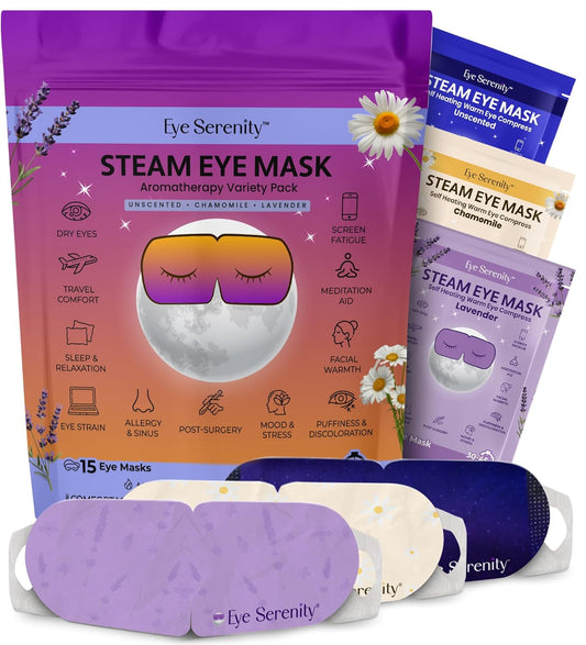 Lure Essentials Máscara de ojos de vapor, máscara de ojos calentada...