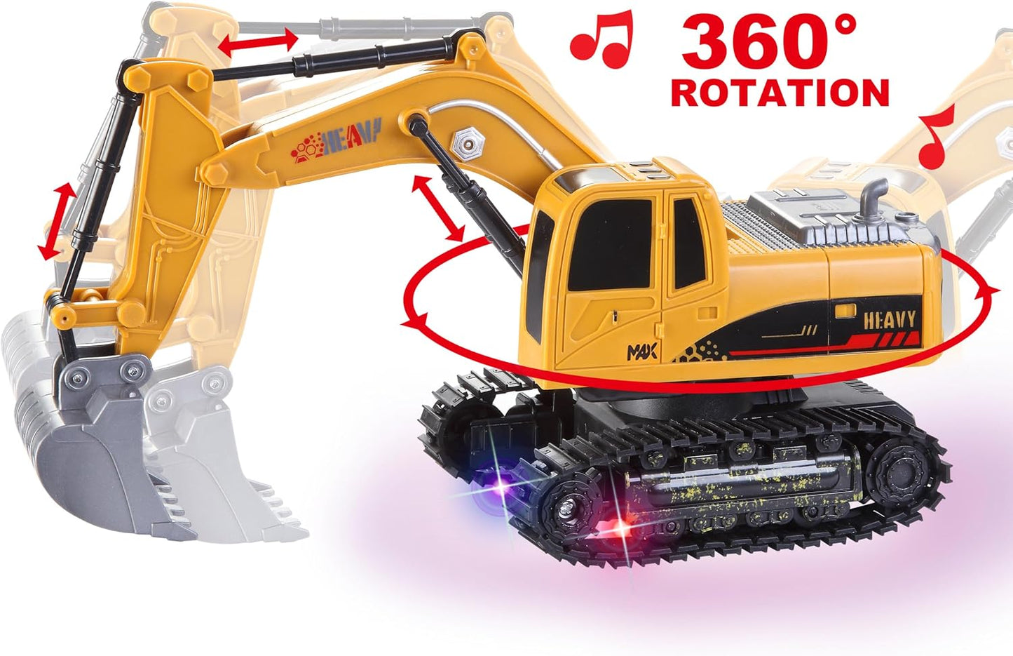 JOYIN Juego de 2 vehículos de construcción a control remoto, excava...