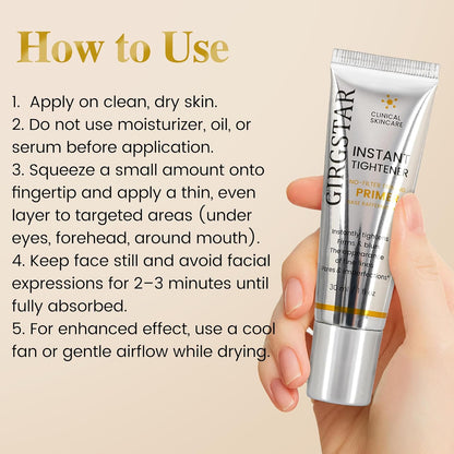 Imprimación instantánea borrosa y reafirmante para la cara antes del maquillaje, tensador de perfección, suaviza visiblemente el aspecto de líneas finas, arrugas y poros - Asegura el