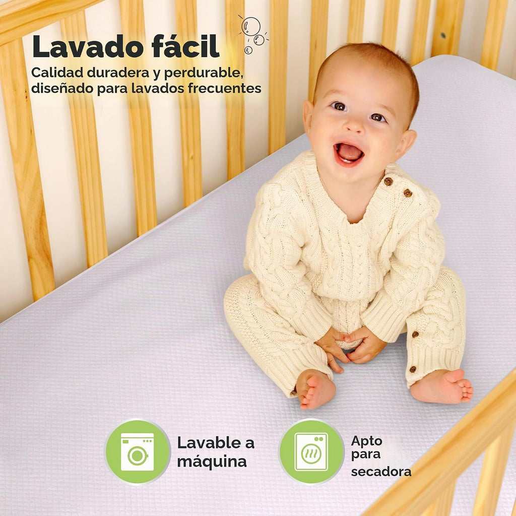 Paquete de 2 fundas protectoras de colchón impermeables para cuna,...