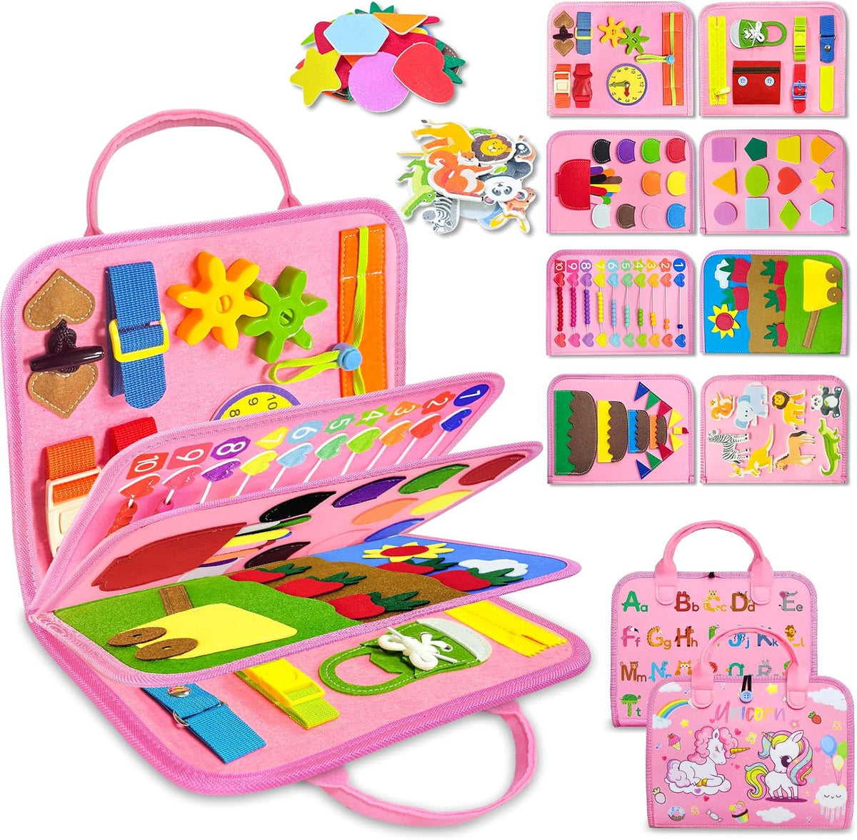 Exorany Juguetes Montessori de tablero ocupado para niñas pequeñas,...