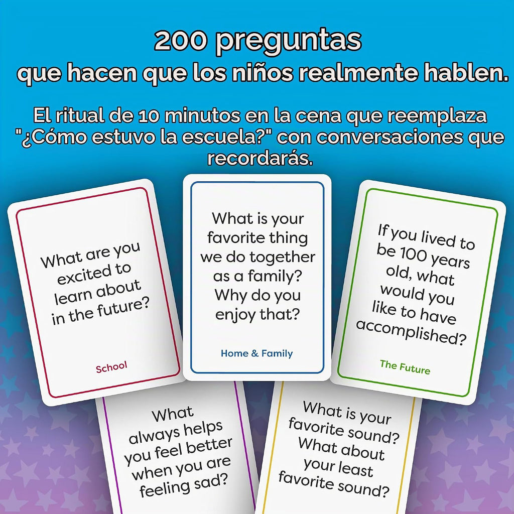 200 tarjetas de conversación para niños, juego de cena familiar sin...
