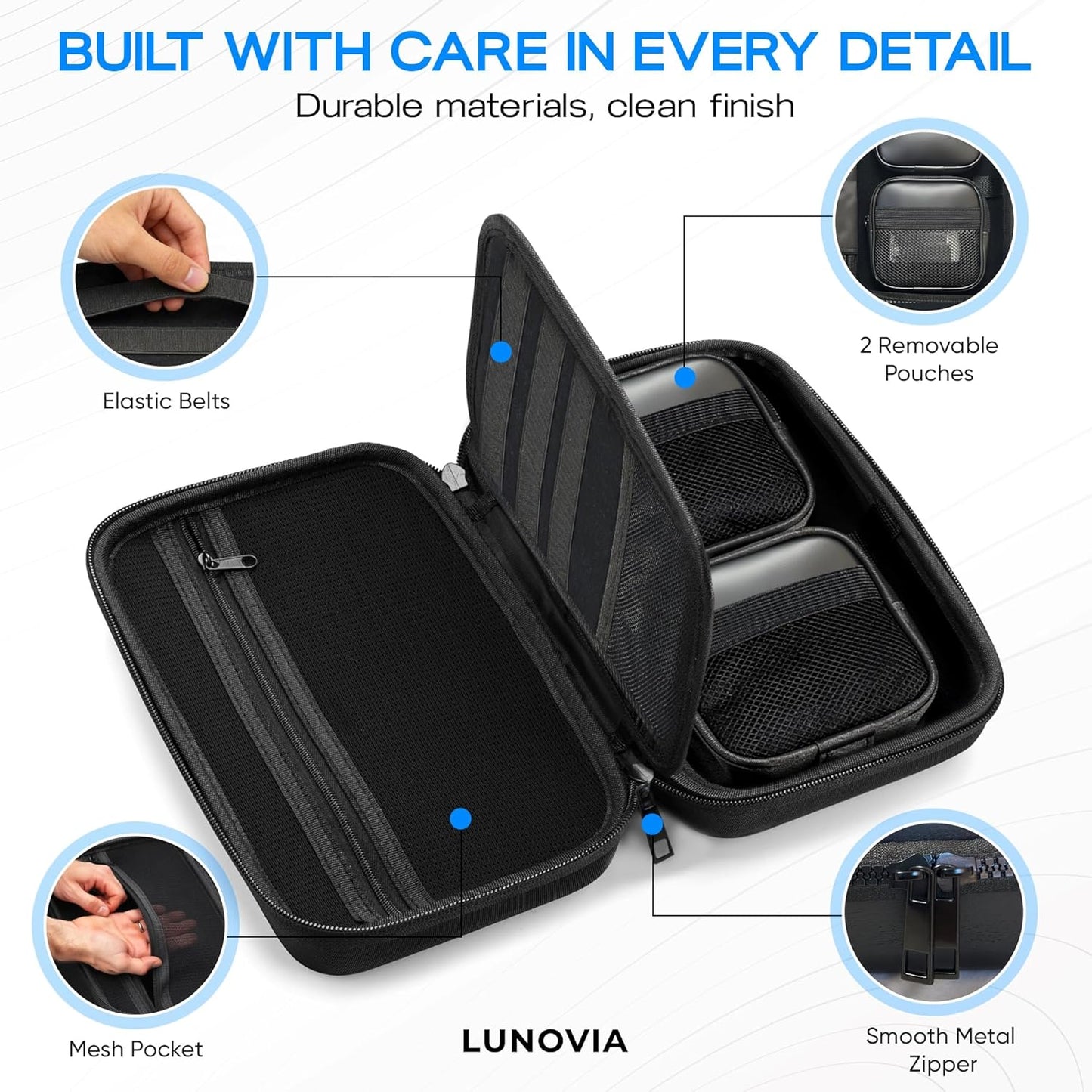 Lunovia Hard Shell Tech Organizer - Funda protectora de viaje para...