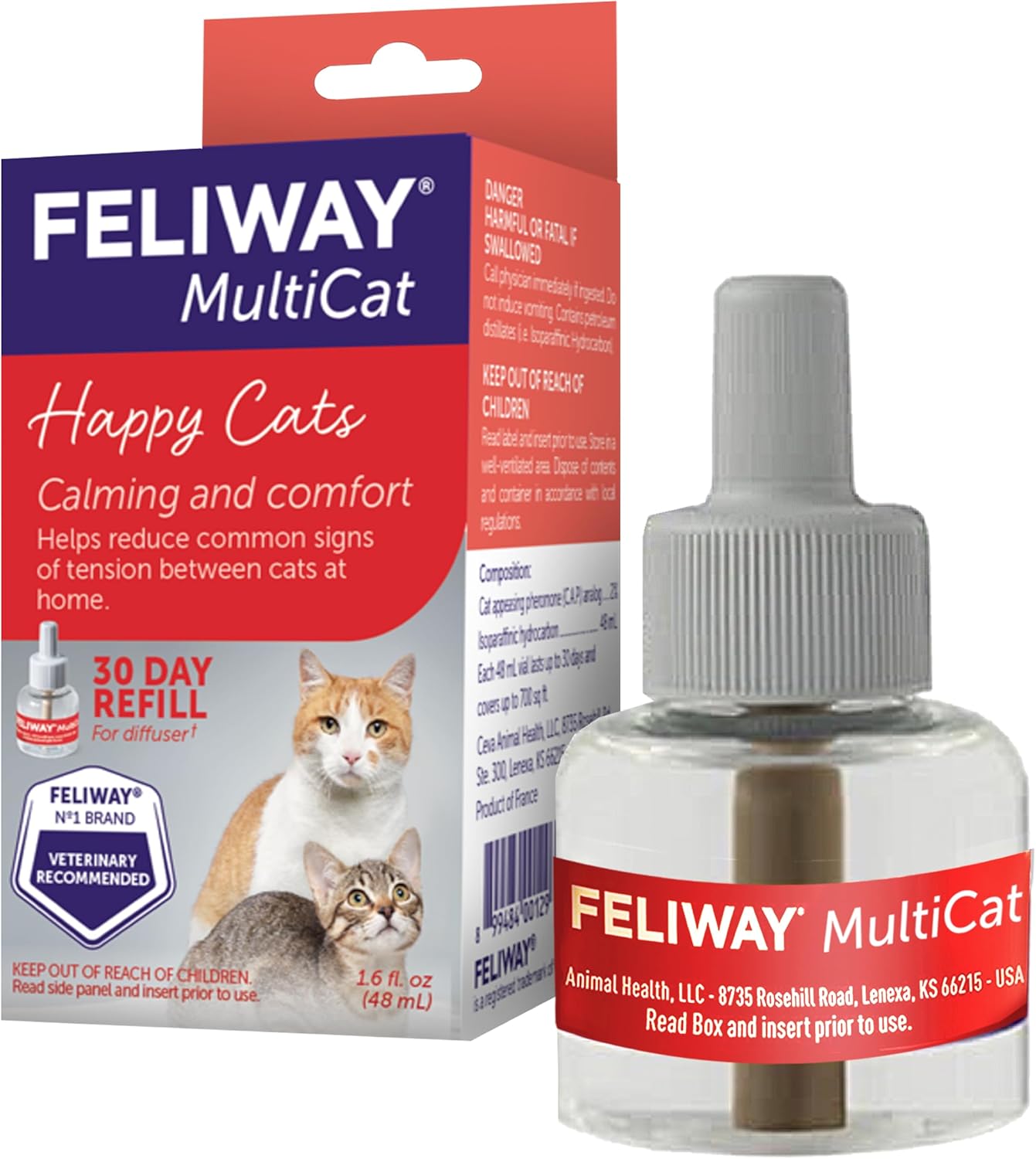 Feliway MultiCat (48 ml) Relleno de difusor | Armonía constante y c...
