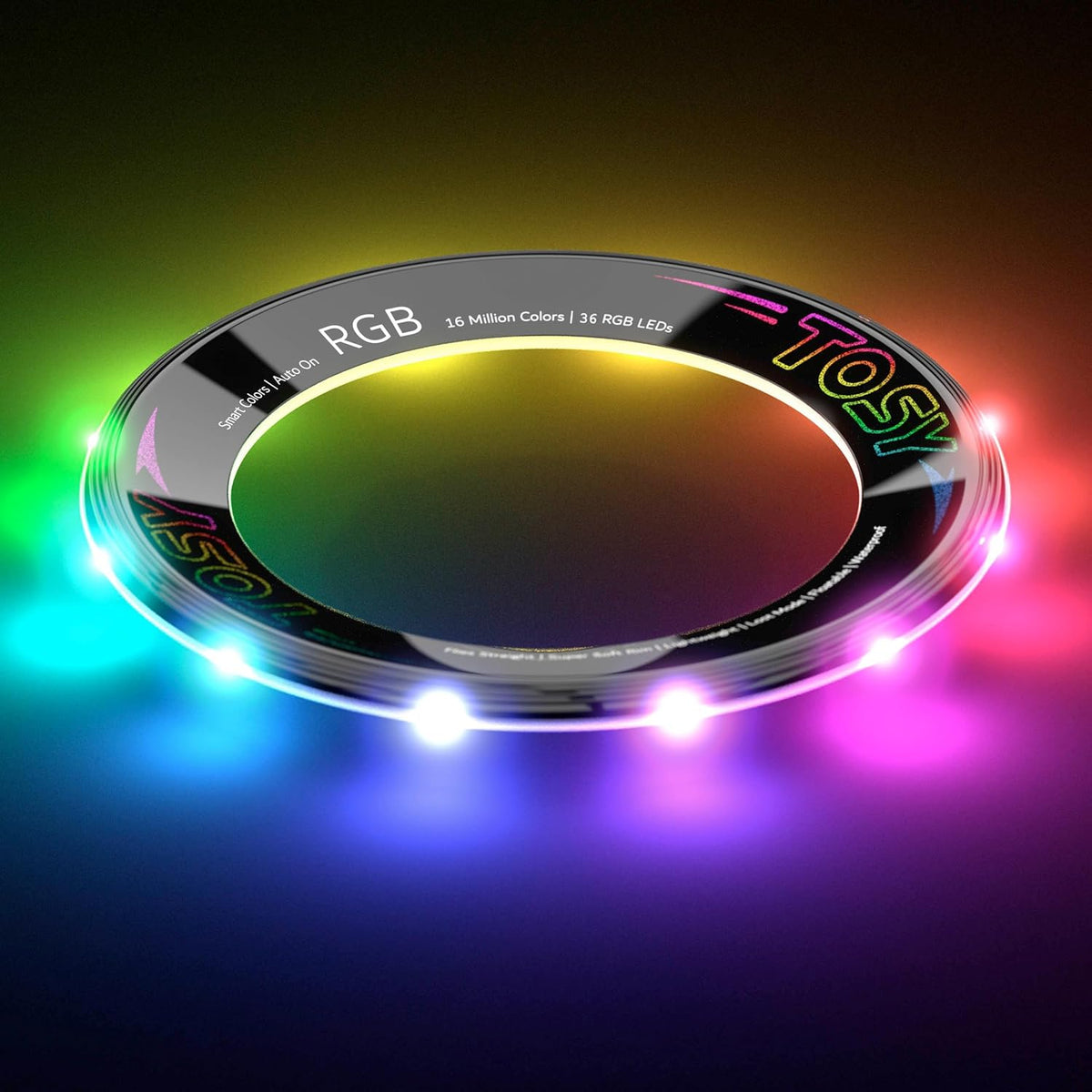 TOSY Anillo Volador - 36 LED RGB multicolor, súper brillante, modo...