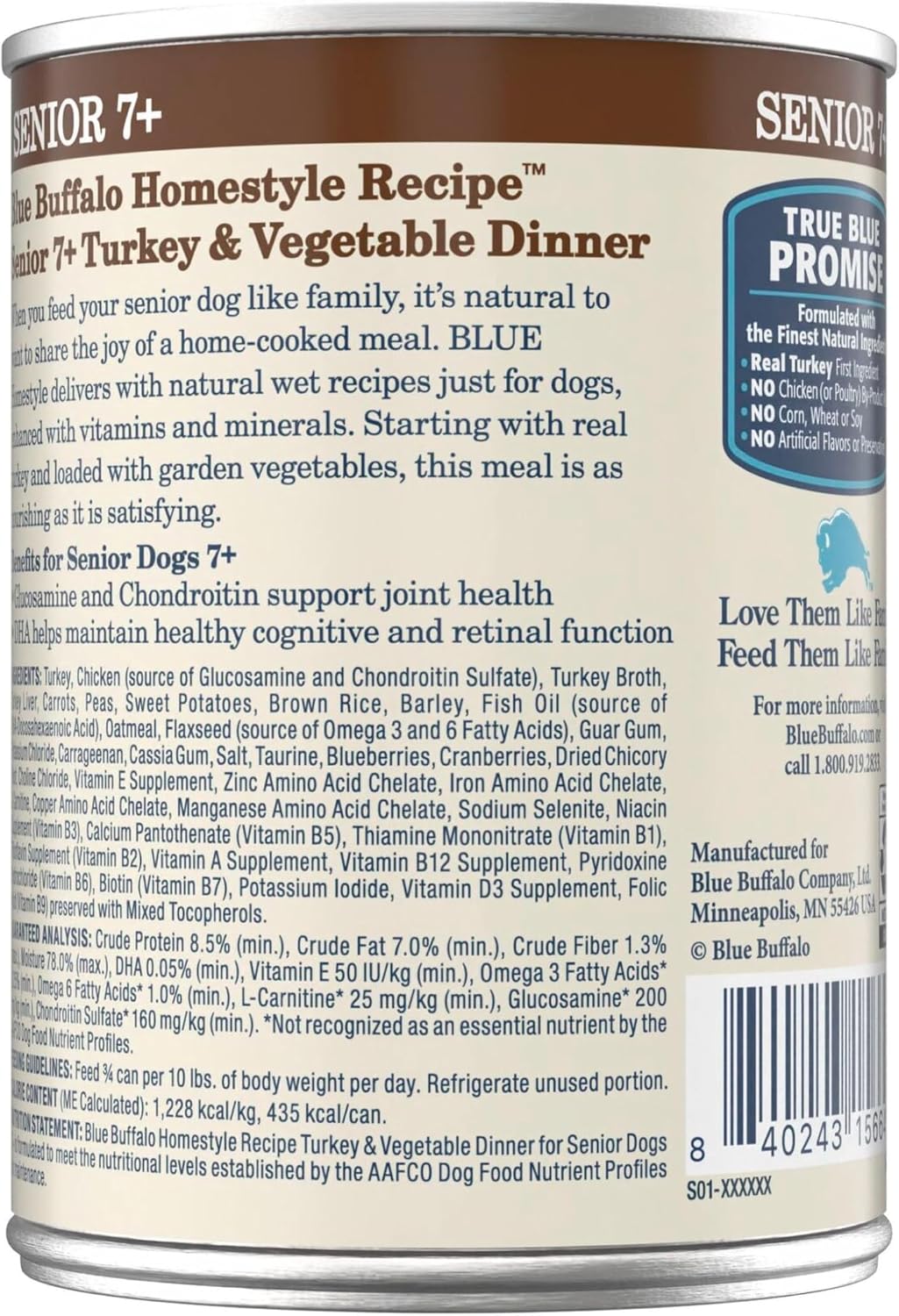 Blue Buffalo Homestyle Recipe - Comida húmeda para perros senior 7+...
