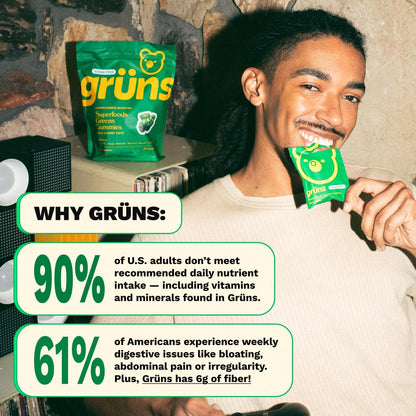 Gruns Gomitas Super Greens Sin Azúcar, Ositos de Goma Multivitamíni...
