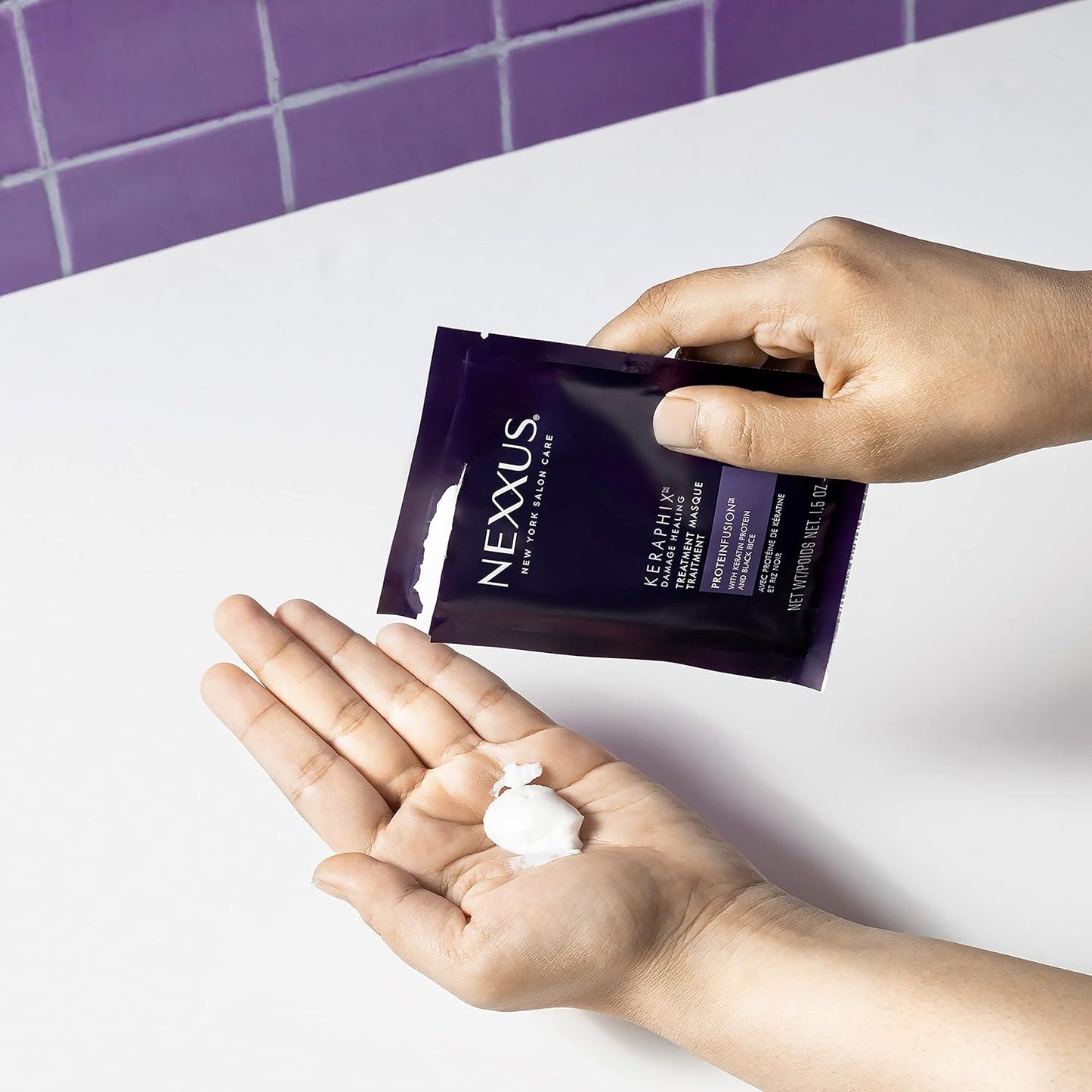 Nexxus Keraphix Máscara para cabello dañado, 20 unidades, 1.5 onzas