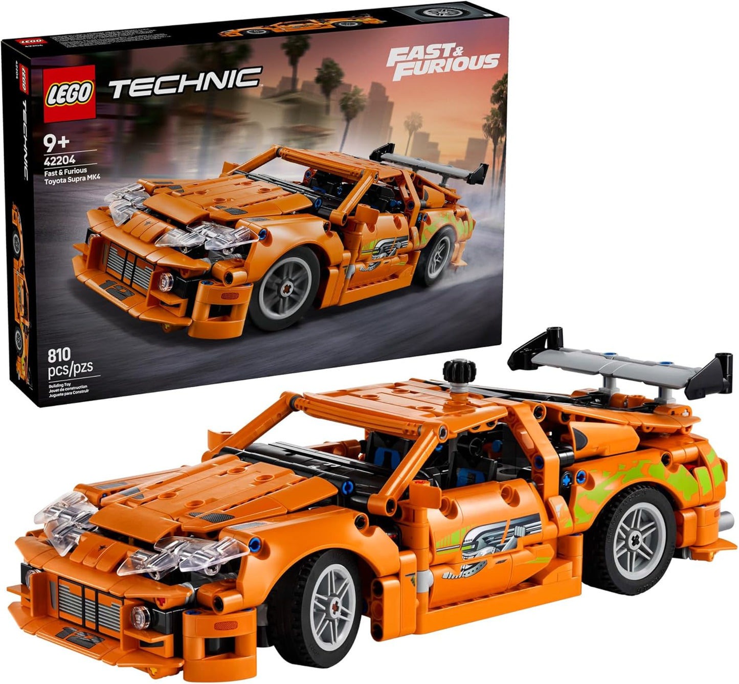 LEGO Technic Fast and Furious Toyota Supra MK4 Kit de construcción - Auto de juguete para niños, niños y niñas, a partir de 9 años - Regalo creativo para fanáticos de Fast and Furious - Detalles de