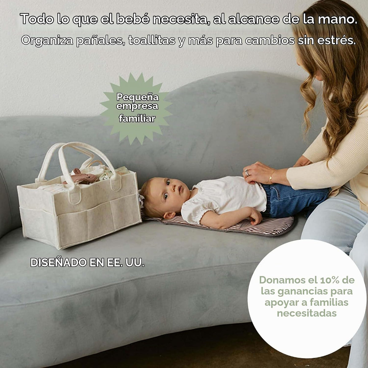 Parker Baby Organizador de pañales para bebé, contenedor para dormi...