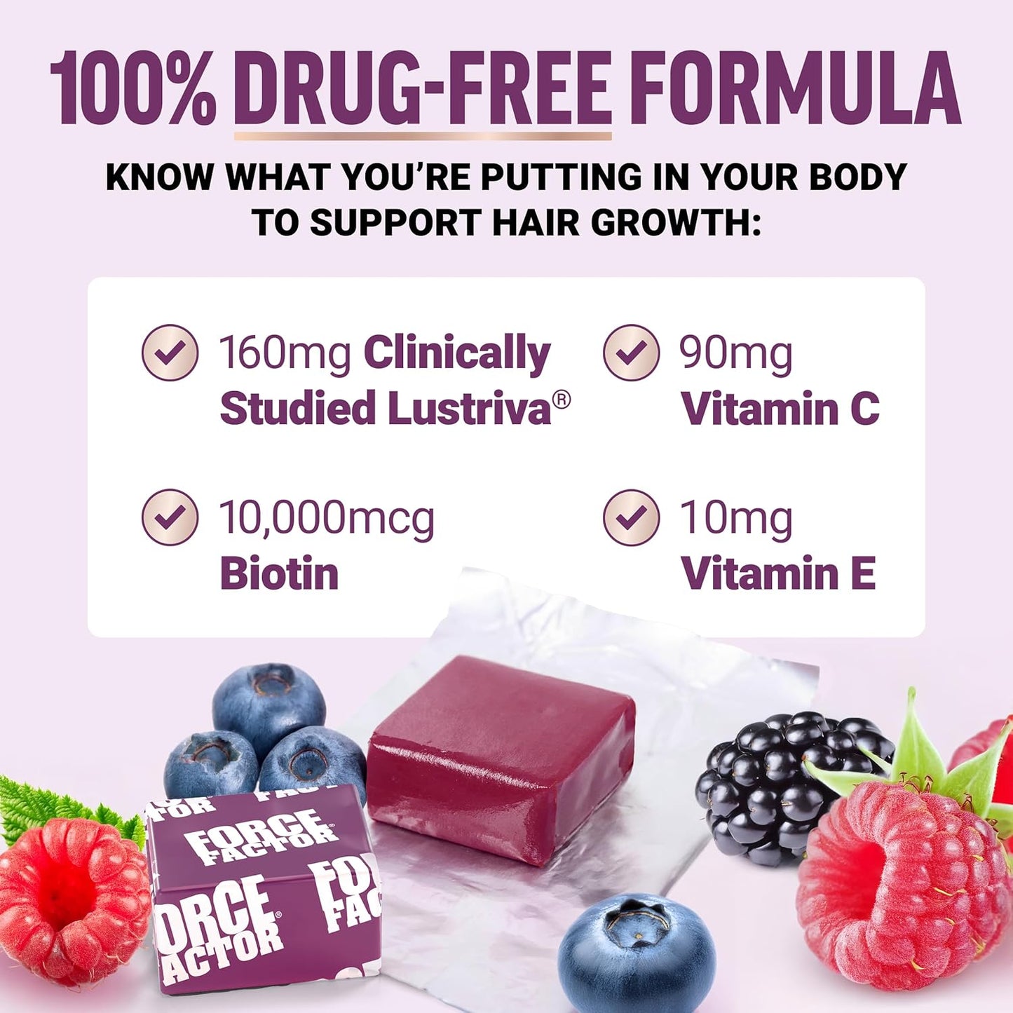 Force Factor Acelerador de crecimiento del cabello, vitaminas para...