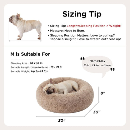 Bedsure - Cama relajante para perro mediano, lavable, tipo dona, ca...