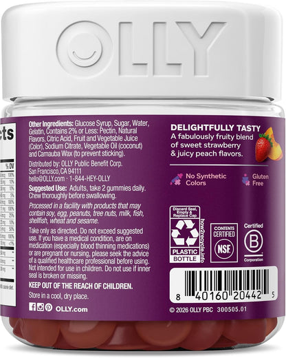 OLLY Más de 40 gomitas múltiples para mujer, 20 nutrientes clave má...
