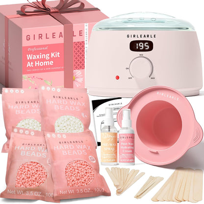 GIRLEARLE Kit de cera digital premium para mujeres con piel sensibl...