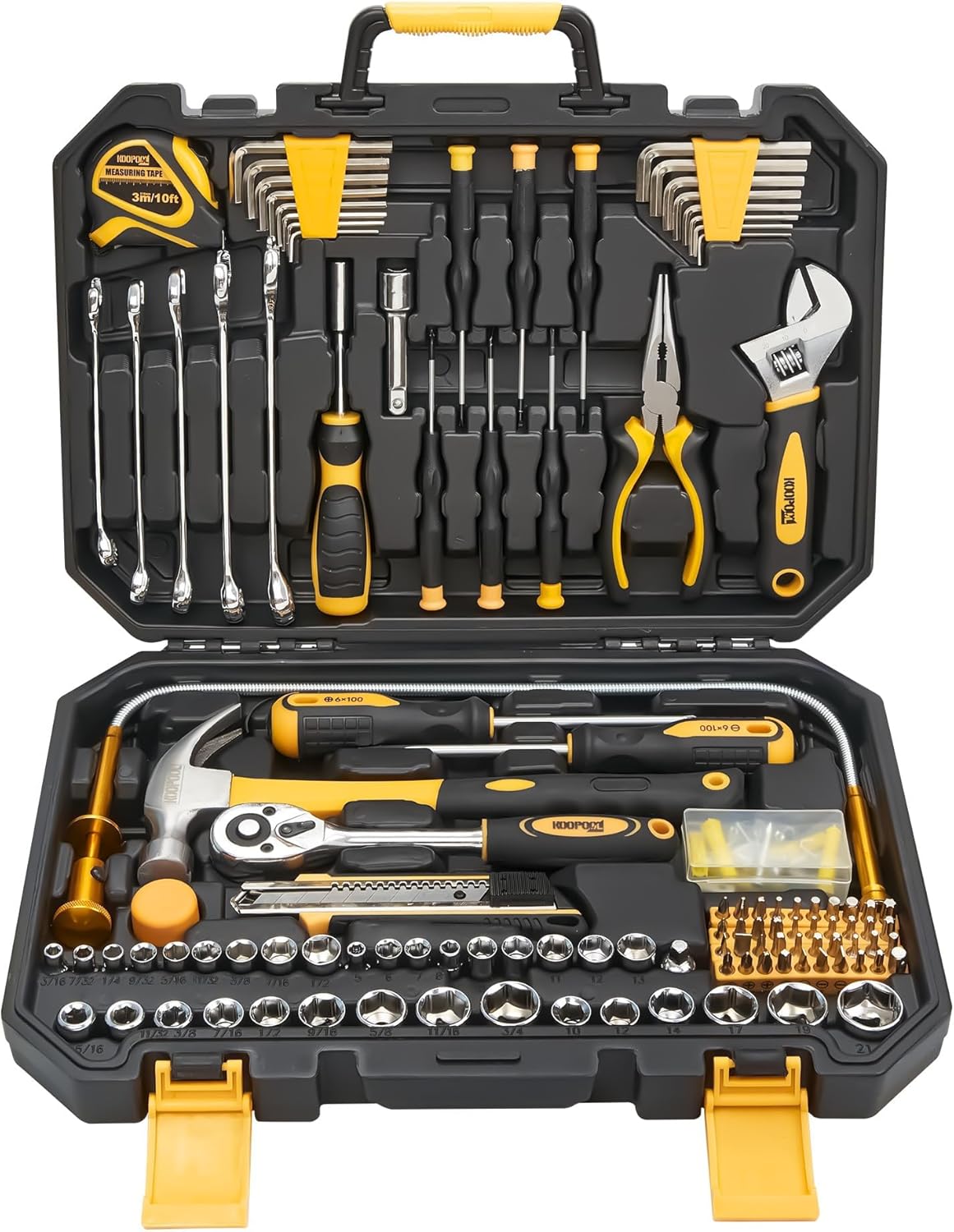 Juego de 159 herramientas, kit de caja de herramientas para mecánico y automóvil, kit de herramientas general para el hogar, kit de herramientas básico para reparación de automóviles en el