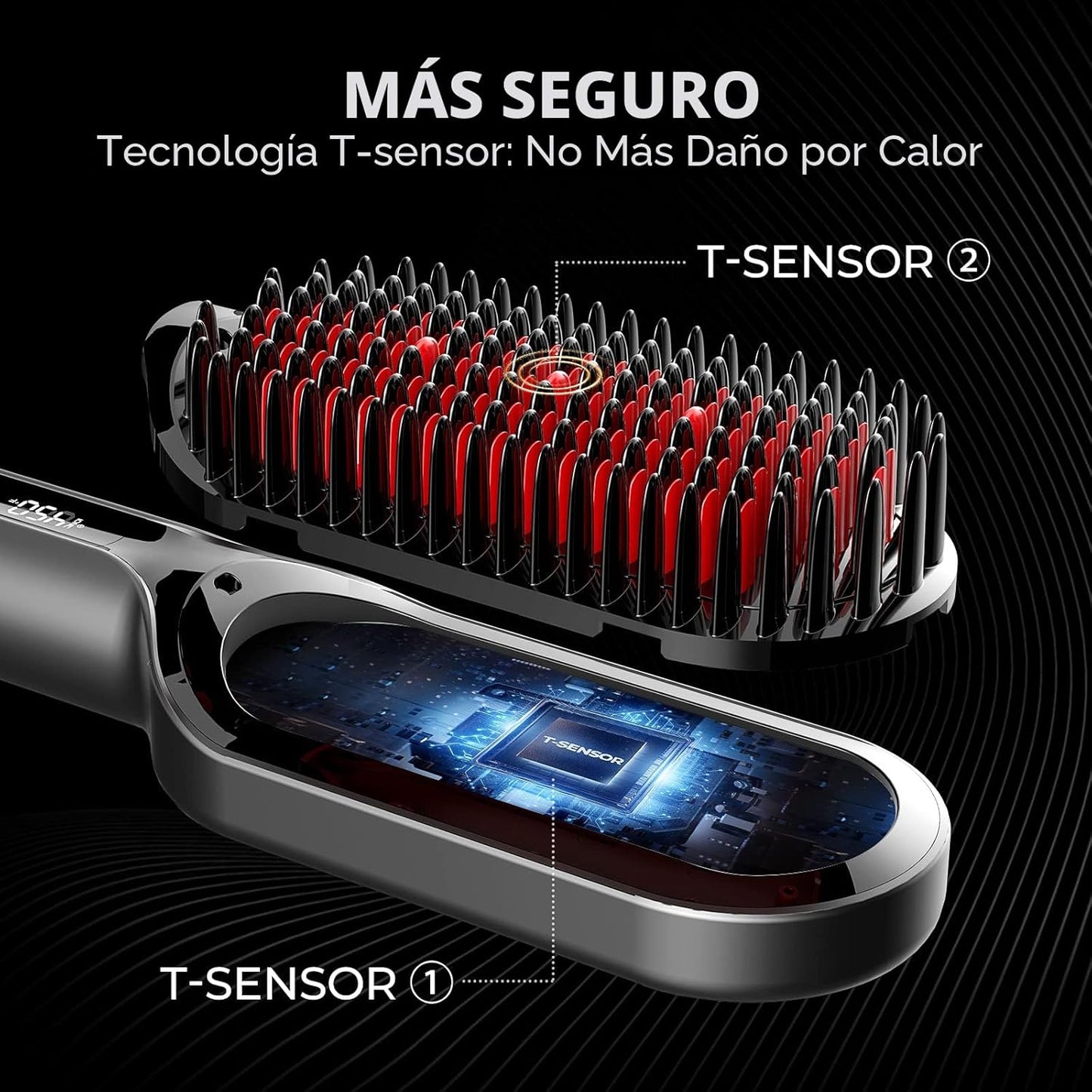 TYMO Cepillo alisador de cabello \u2013 Cepillo alisador iónico Plu...