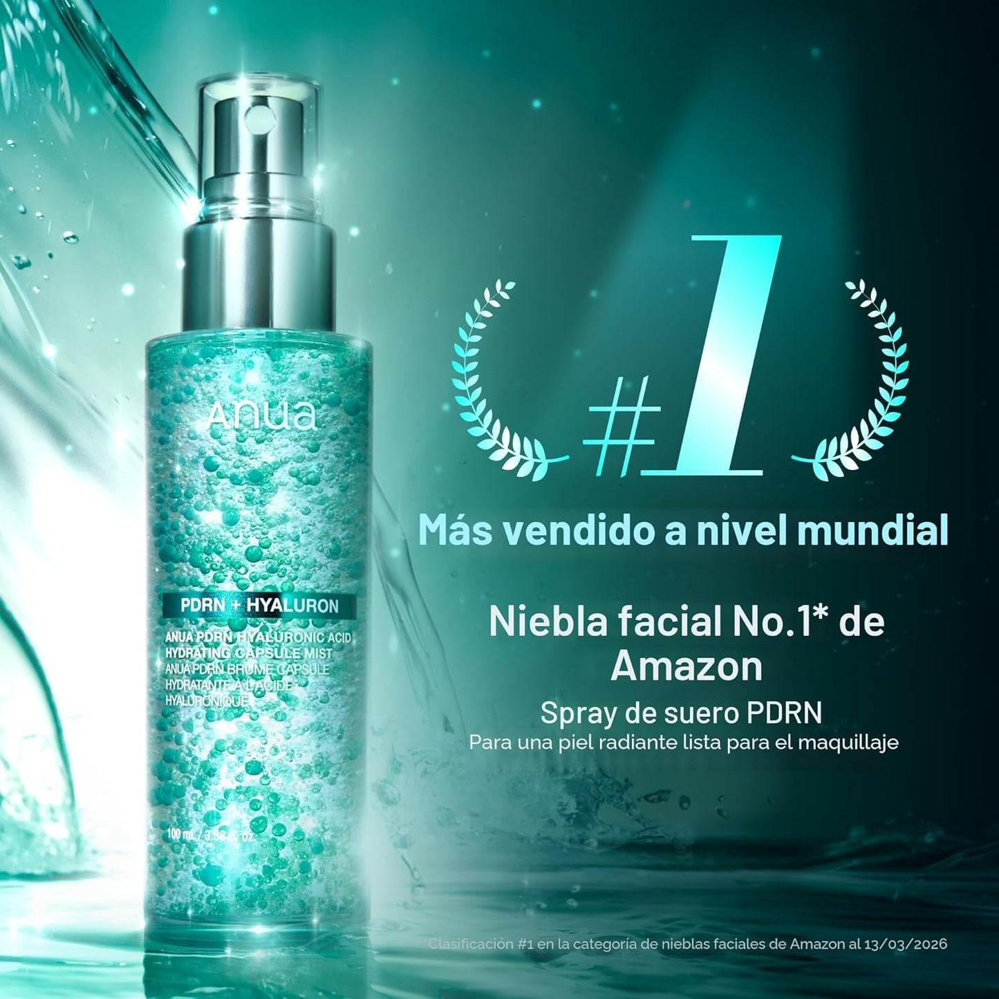 ANUA PDRN - Suero facial en aerosol con brillo de colágeno, niebla...