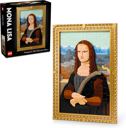 Set de Construcción de Arte LEGO Mona Lisa - Exhibición de Pared de Leonardo da Vinci, Edades 18+ - Manualidades DIY para Hombres, Mujeres - Ideal para Amantes de Rompecabezas y Arte - Idea de Regalo