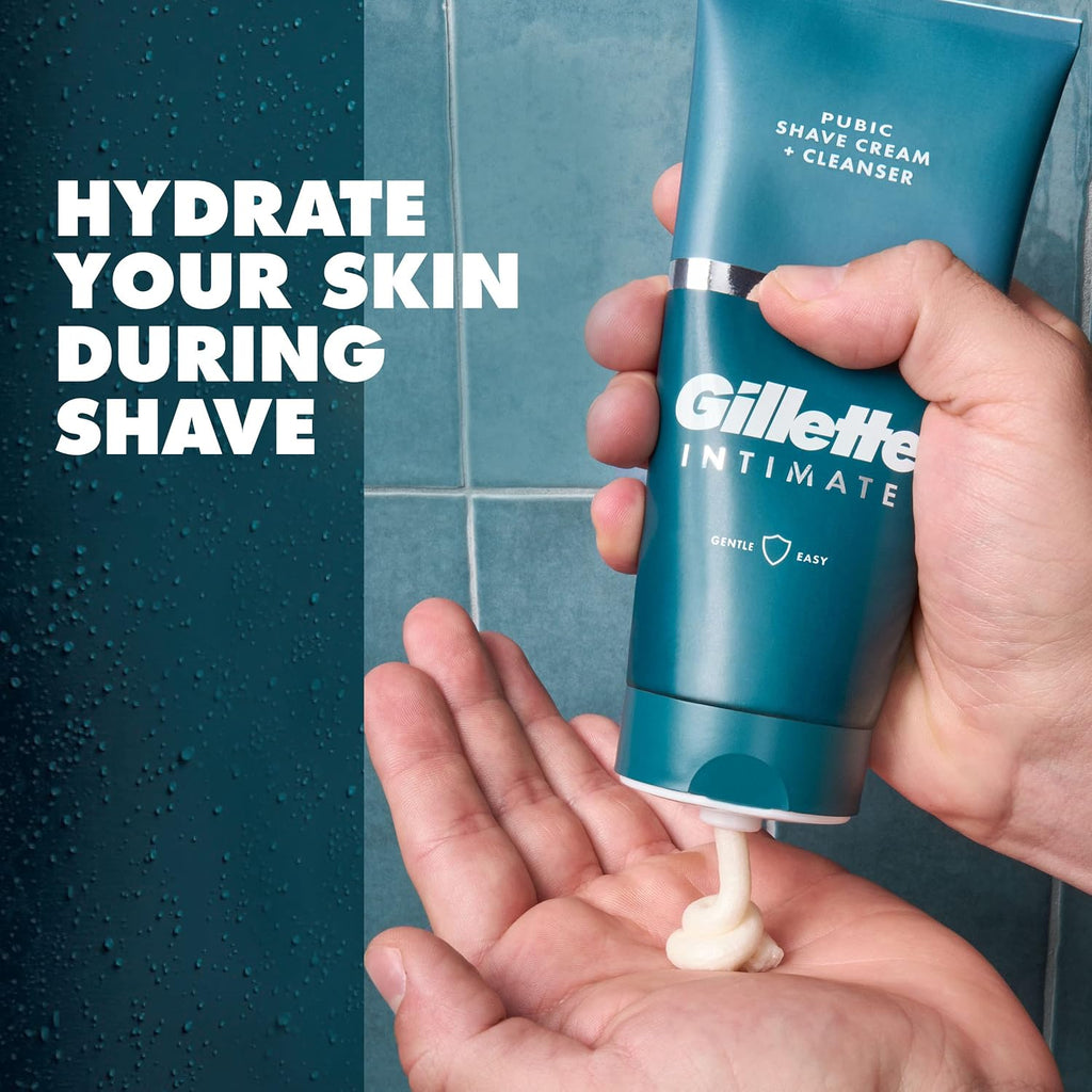 Gillette Intimate - Crema de afeitar púbica 2 en 1 + limpiador, fór...