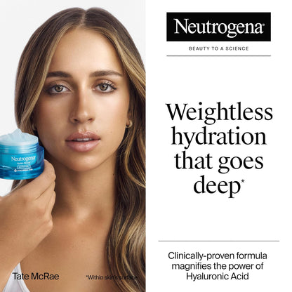 Neutrogena Hydro Boost Gel de Agua, Hidratante Facial con Ácido Hialurónico para Piel Normal a Grasa, Hidratante Facial, 1.7 onzas líquidas + Hidratante Facial Hydro Boost de Tamaño de Prueba, 0.5