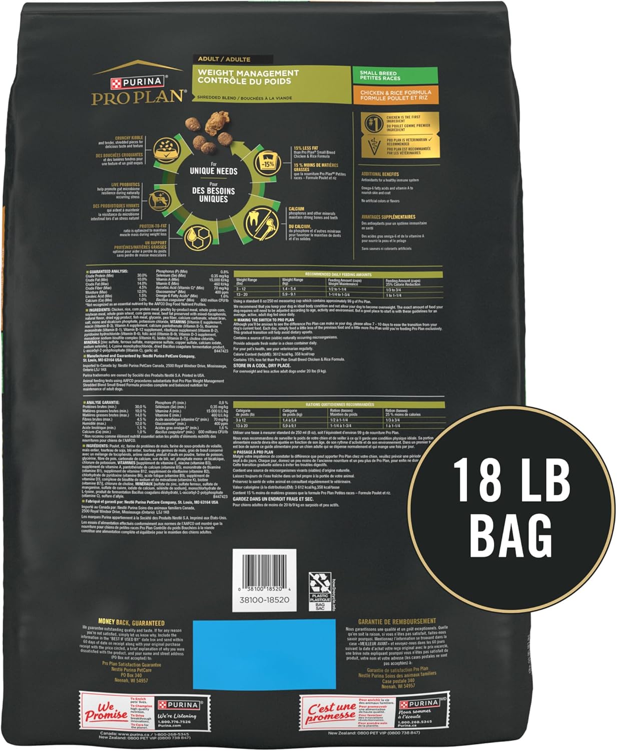 Purina Pro Plan Fórmula de mezcla triturada con pollo y arroz para...