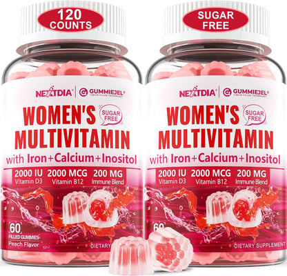 Paquete de 2) Gomitas de multivitaminas metiladas sin azúcar para m...