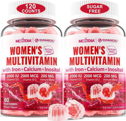 Paquete de 2) Gomitas de multivitaminas metiladas sin azúcar para m...