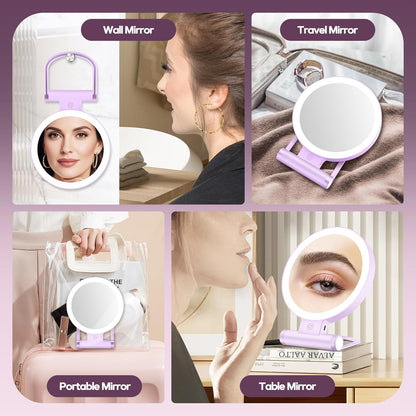 B Beauty Planet Espejo de aumento con luz 30X, espejo de maquillaje...