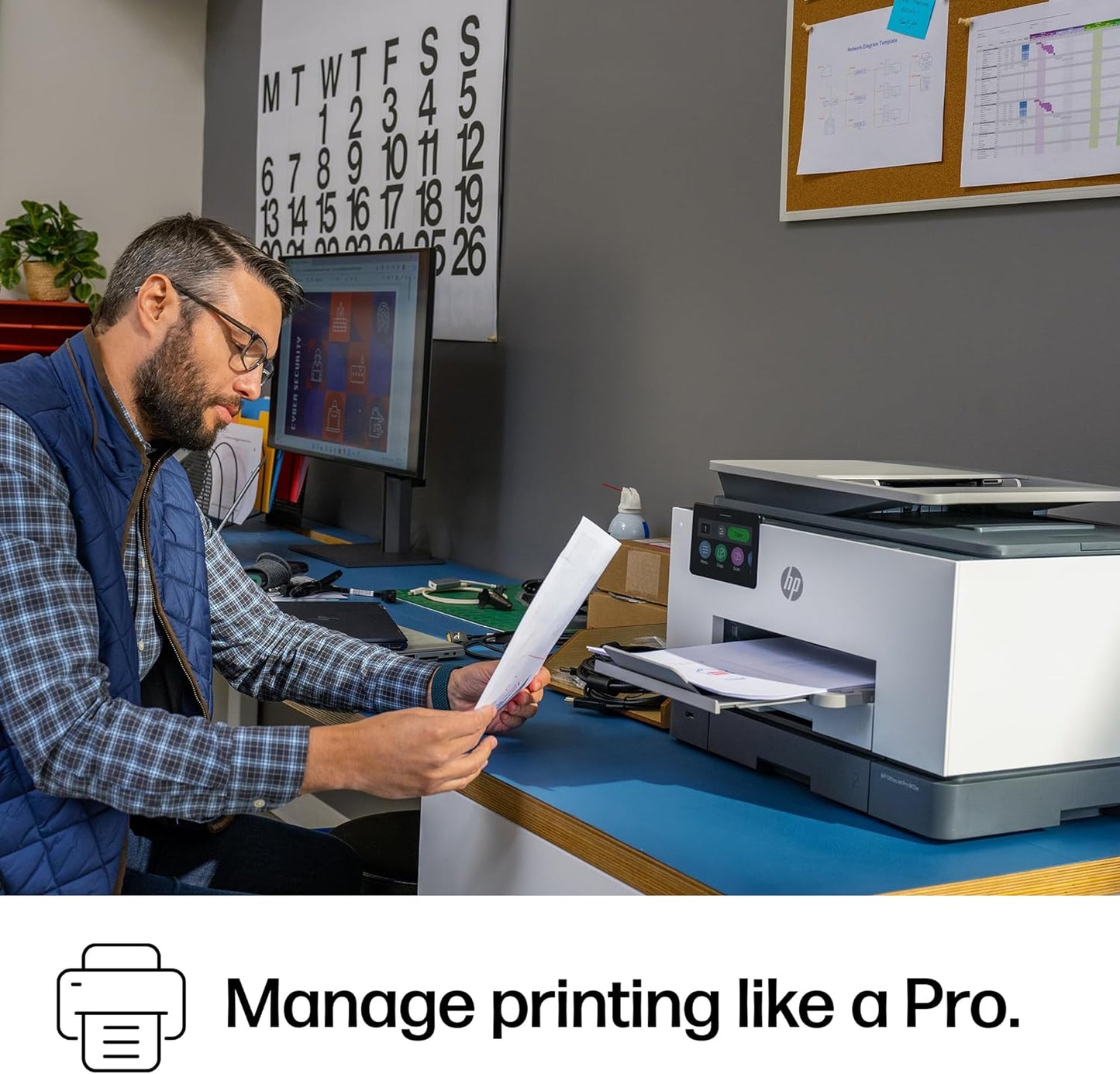 HP OfficeJet Pro 9135e Impresora inalámbrica todo en uno a color por inyección de tinta, imprime, escanea, copia, fax, ADF, impresión a doble cara ideal para la oficina, prueba de 3 meses de tinta
