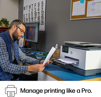 HP OfficeJet Pro 9135e Impresora inalámbrica todo en uno a color por inyección de tinta, imprime, escanea, copia, fax, ADF, impresión a doble cara ideal para la oficina, prueba de 3 meses de tinta