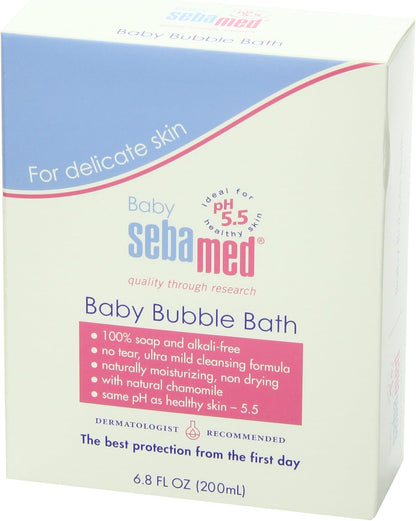 Sebamed Baño de burbujas para bebés, 6.8 onzas líquidas, lo mejor para la piel sensible del bebé, eczema, psoriasis