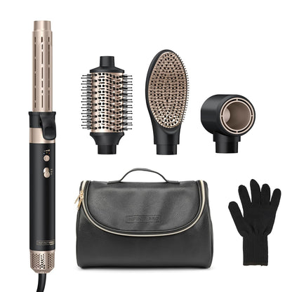 Infiniti PRO CONAIR Varita de peinado húmedo a seco, herramienta de peinado múltiple para rizos, ondas, peinados y volumen, 4 accesorios y bolsa de almacenamiento, exclusivo de Amazon, negro