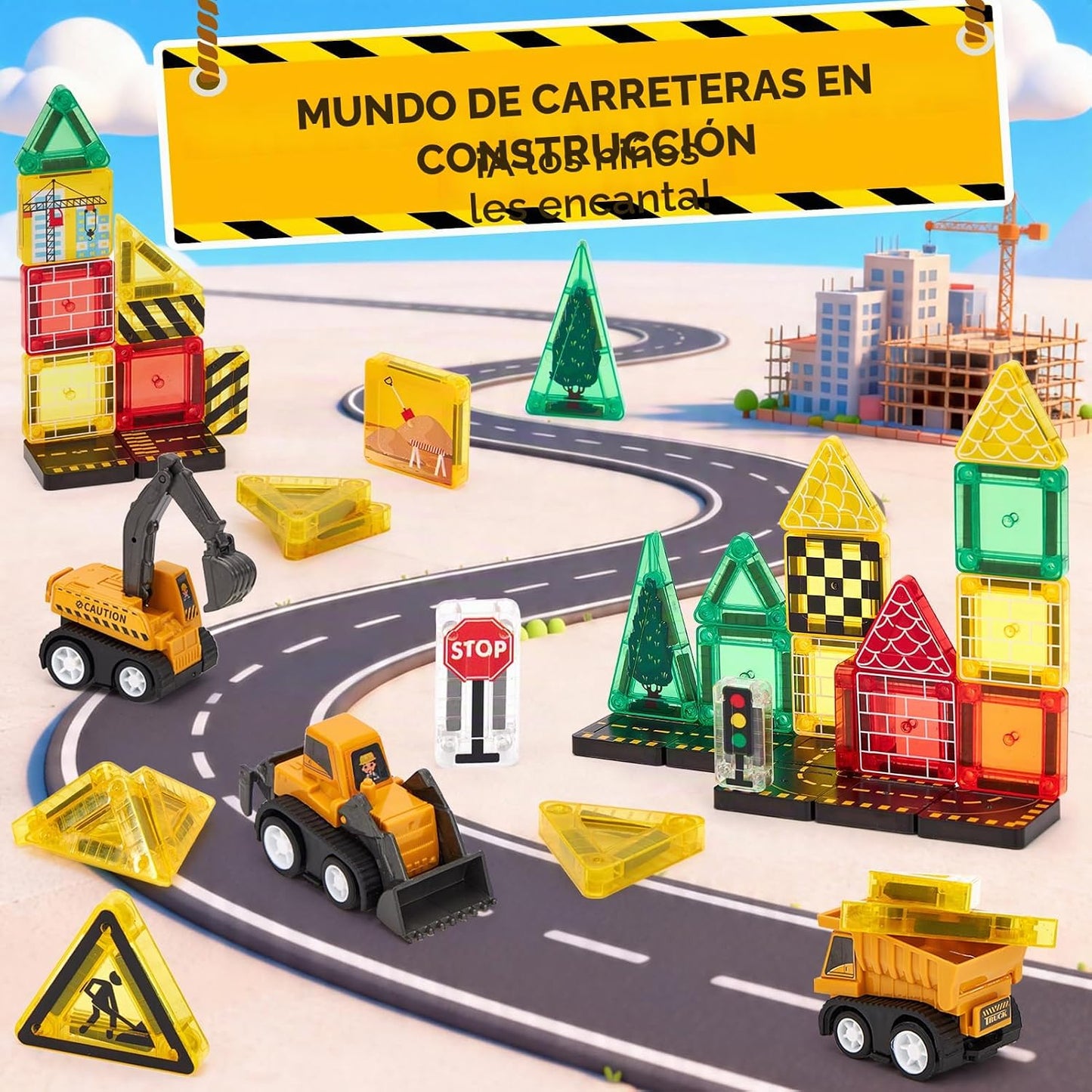 hahaland Mini azulejos magnéticos para viajes, construcción de carr...